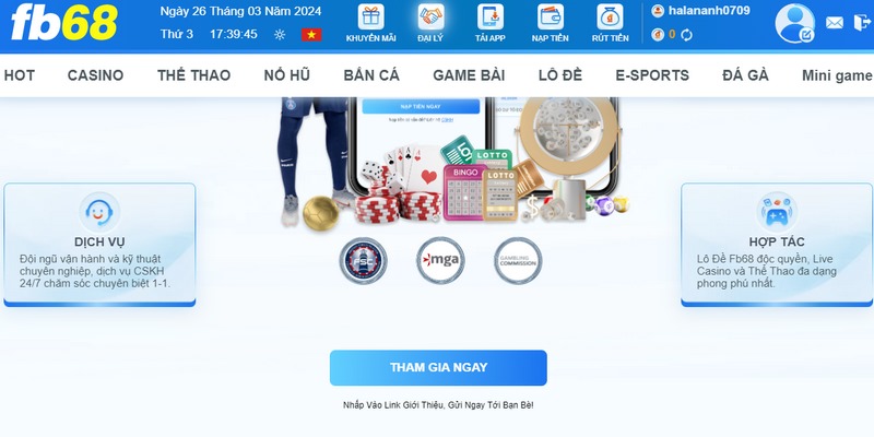 Lựa chọn nhà cái uy tín fb68 để làm đại lý để được hưởng nhiều quyền lợi