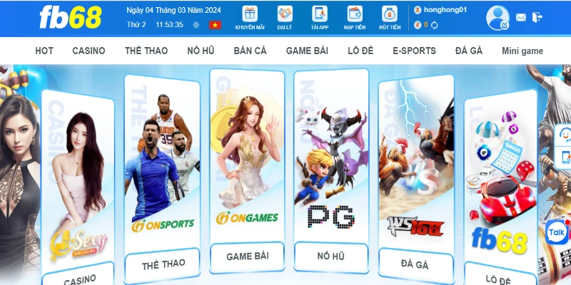 Truy cập trang chủ nhà cái FB68 để khởi động trình duyệt và vào trang web