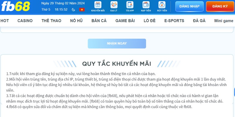 Bet thủ tham gia nhận ưu đãi phải hoàn thành nhiệm vụ nhà cái đưa ra
