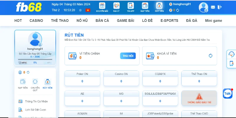 Bổ sung các thông tin theo yêu cầu của nhà cái và thực hiện quy trình rút tiền