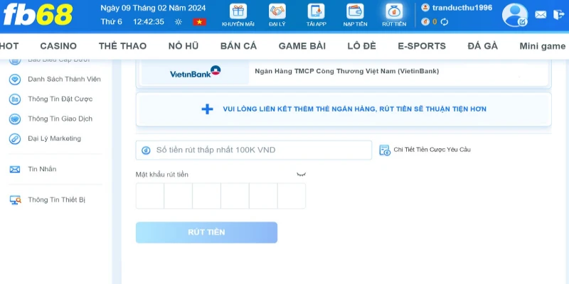 Không rút tiền FB68 vào thời điểm nhà cái nâng cấp hệ thống hoặc bảo trì