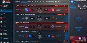 Saba ESports cung cấp nhiều trận đấu ESports với cá cgame để bet thủ lựa chọn